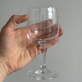 5 engraved crystal wine glasses, Matignon model.
