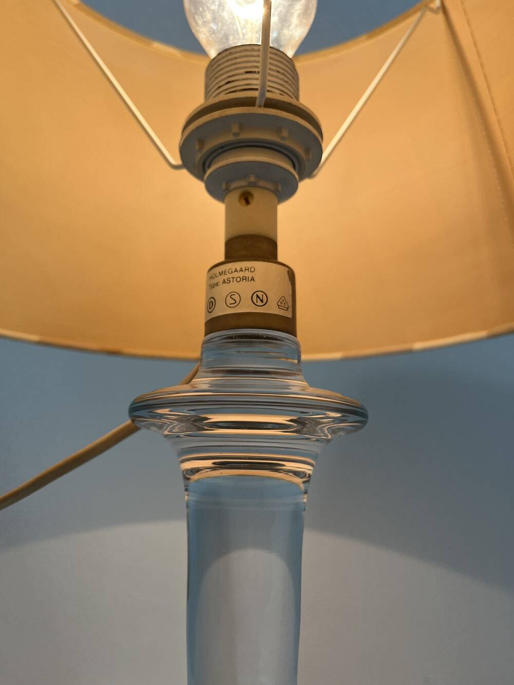 Holmegaard glass table lamp Astoria 1970's