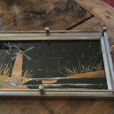 Plateau en verre peint 30's