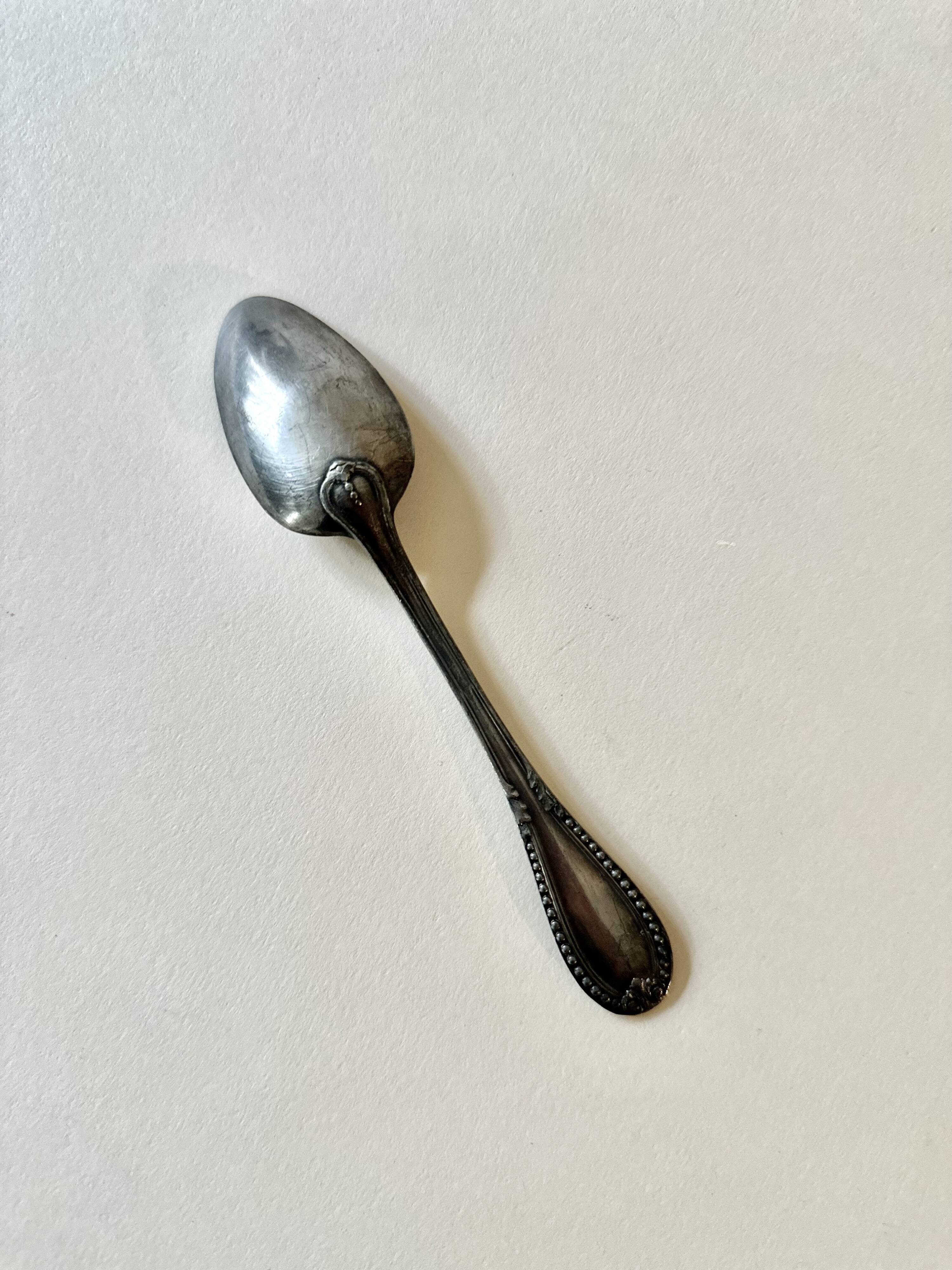 Service of 12 silver-plated dessert spoons