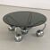 Sputnik Coffee Table in Chromed Metal and Smoked Glass