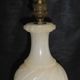 Antique lamp foot in alabaster marble torso belly, pearl rows