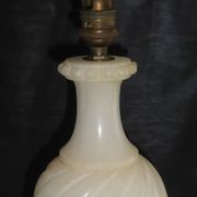 Antique lamp foot in alabaster marble torso belly, pearl rows