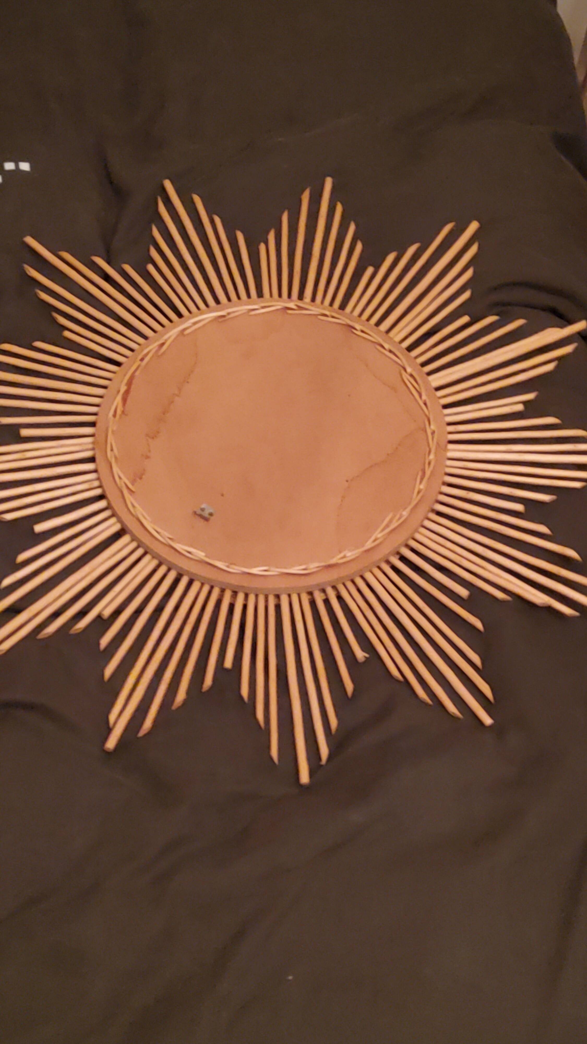 Rattan sun mirror from the 70s
