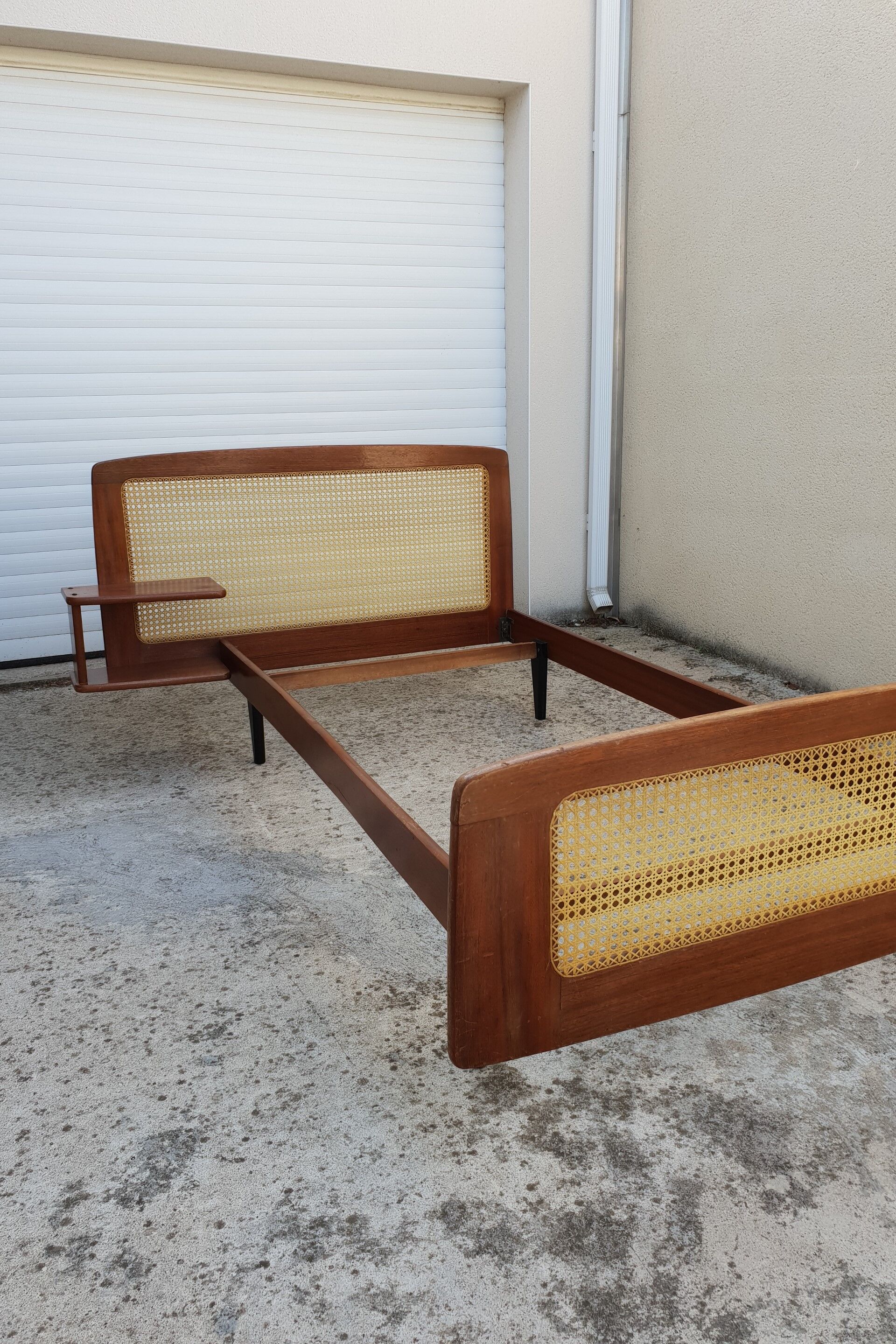 Roger Landault mahogany bed 1950