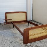 Roger Landault mahogany bed 1950