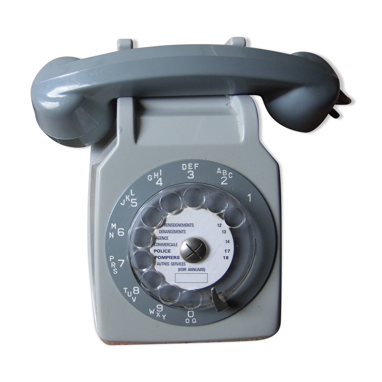 Grey, dialed, 80s Vintage phone
