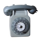Grey, dialed, 80s Vintage phone