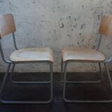 Industrial vintage Chairs Willem Hendrik Gispen for Gispen 1950s, Set of 2