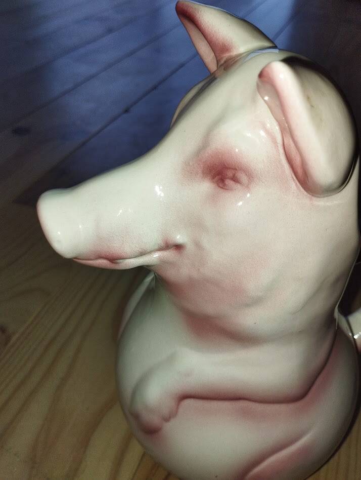 Large pig jug in earthenware – Saint-Clément France, exceptional condition