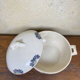 Large art deco tureen in Somain earthenware, mushroom lid