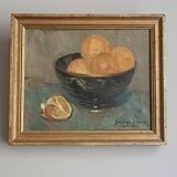 Oil on canvas, still life, signed