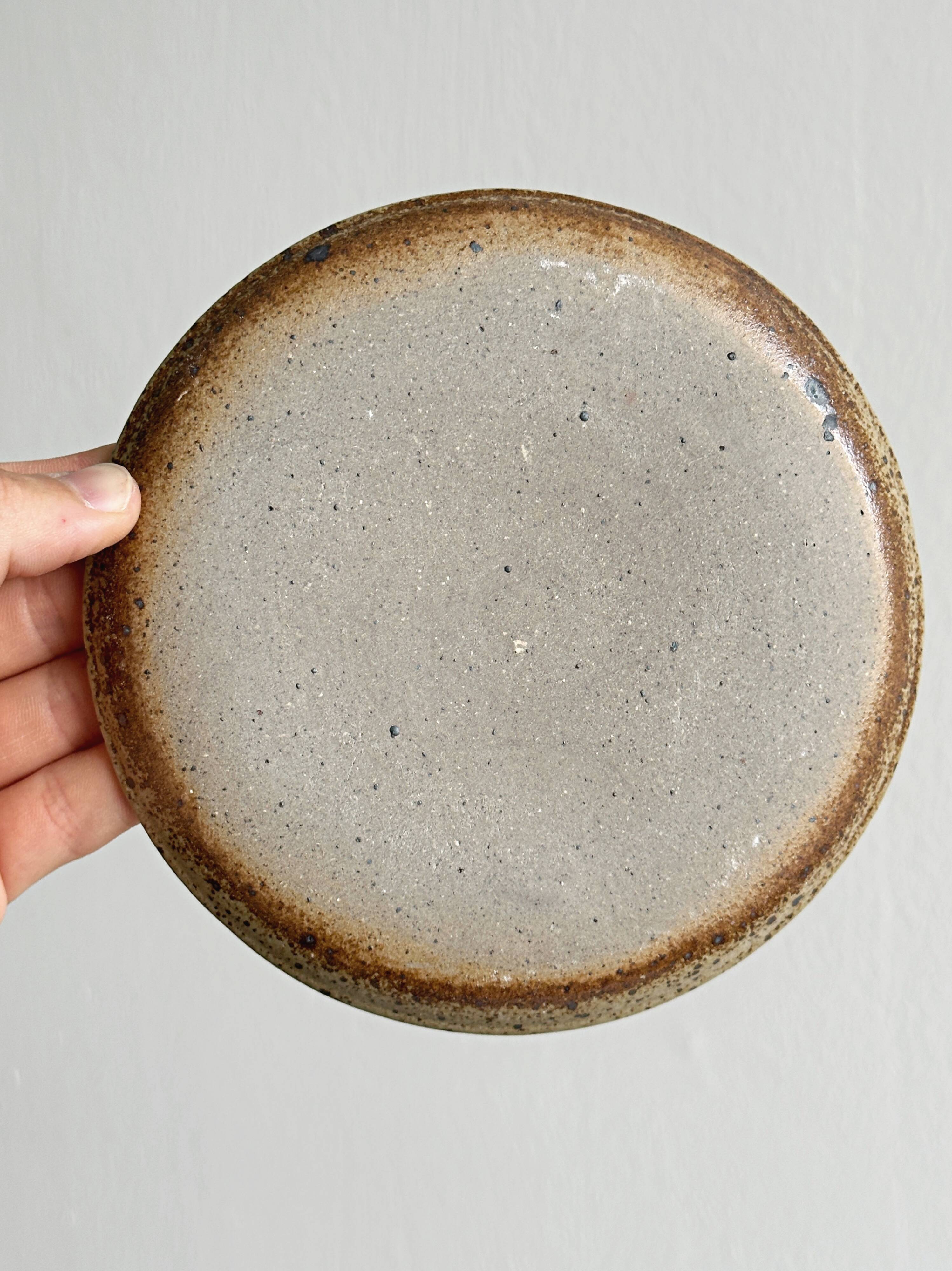 Set of 4 speckled stoneware plates