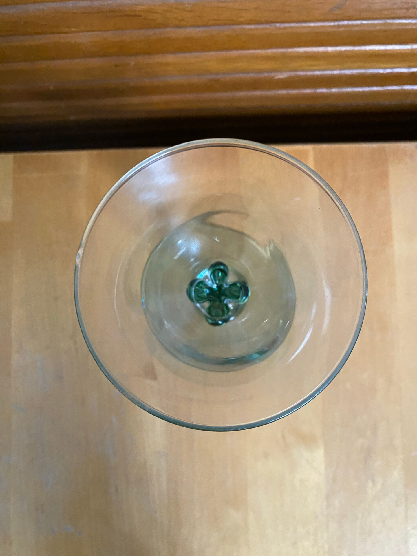 Série 5 verres à pied luminarc verre transparent & vert émeraude vinta