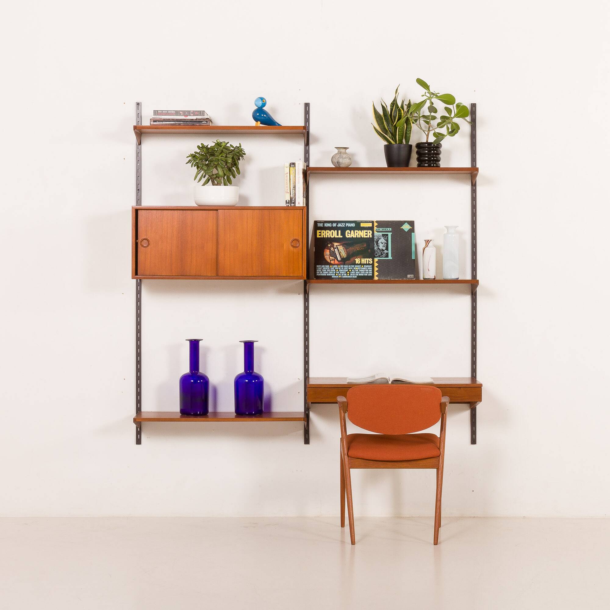 Kai Kristiansen teak wall unit with a desk, FM Mobler 1960s