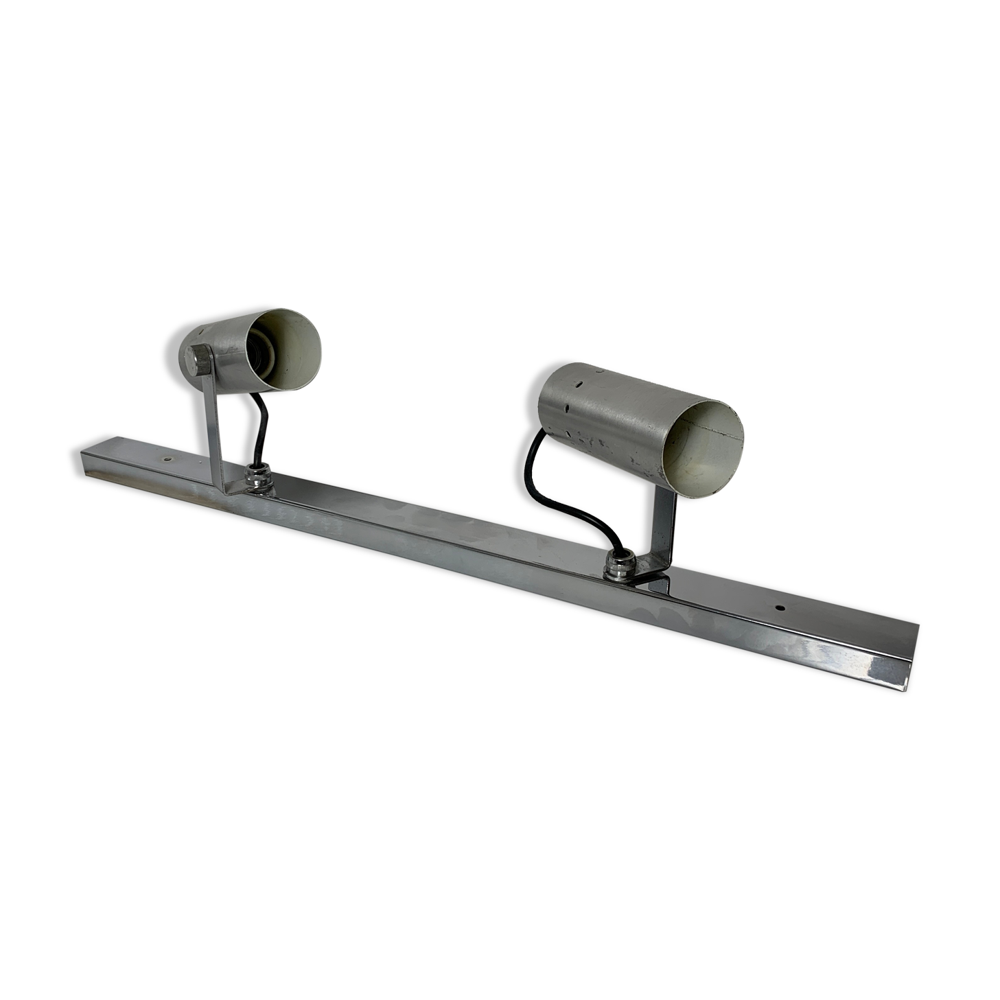 Ramp spot wall lamps chrome metal and brushed aluminum