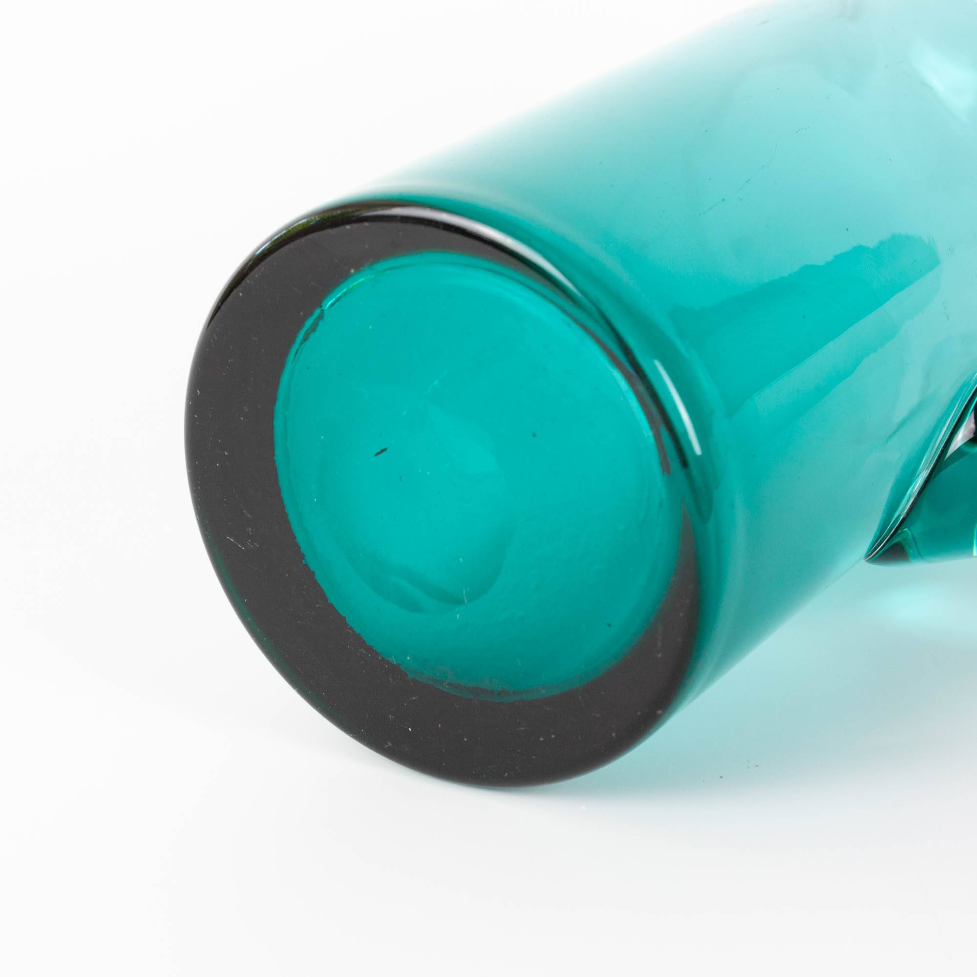 1960s Portuguese Turquoise Glass Jug