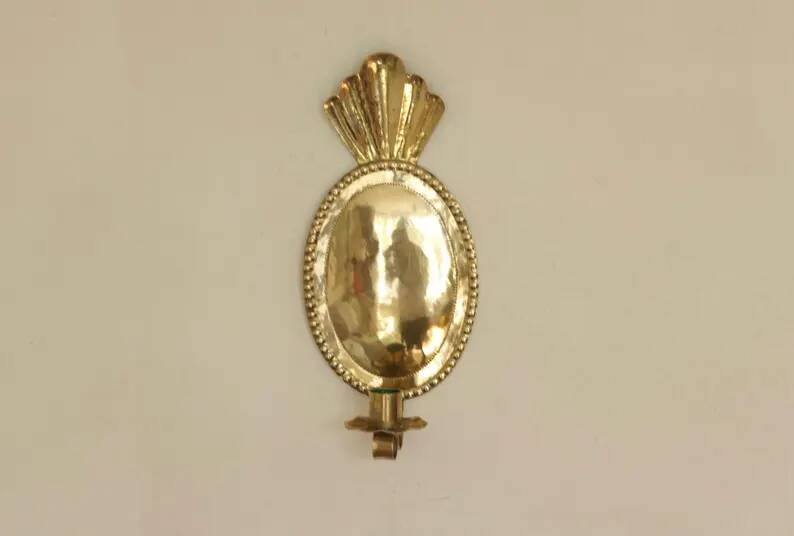 Pair of Swedish Wall Sconces in Brass, Dating from 1944