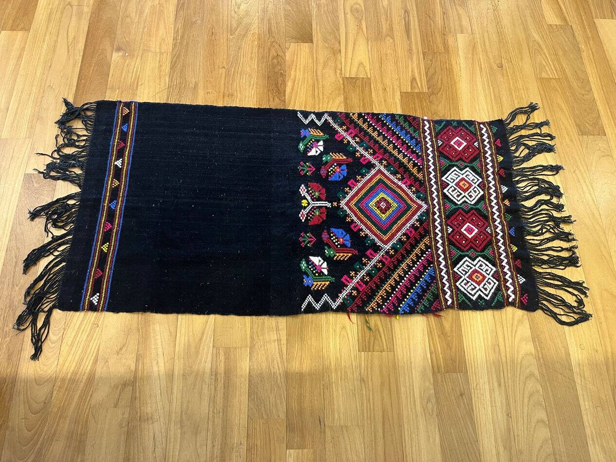 Old anatolian rug for sofa
