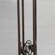 Art Deco chandelier 1930 in leafy wrought iron with 2 green tulip lights