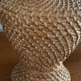 Rattan vase with handles