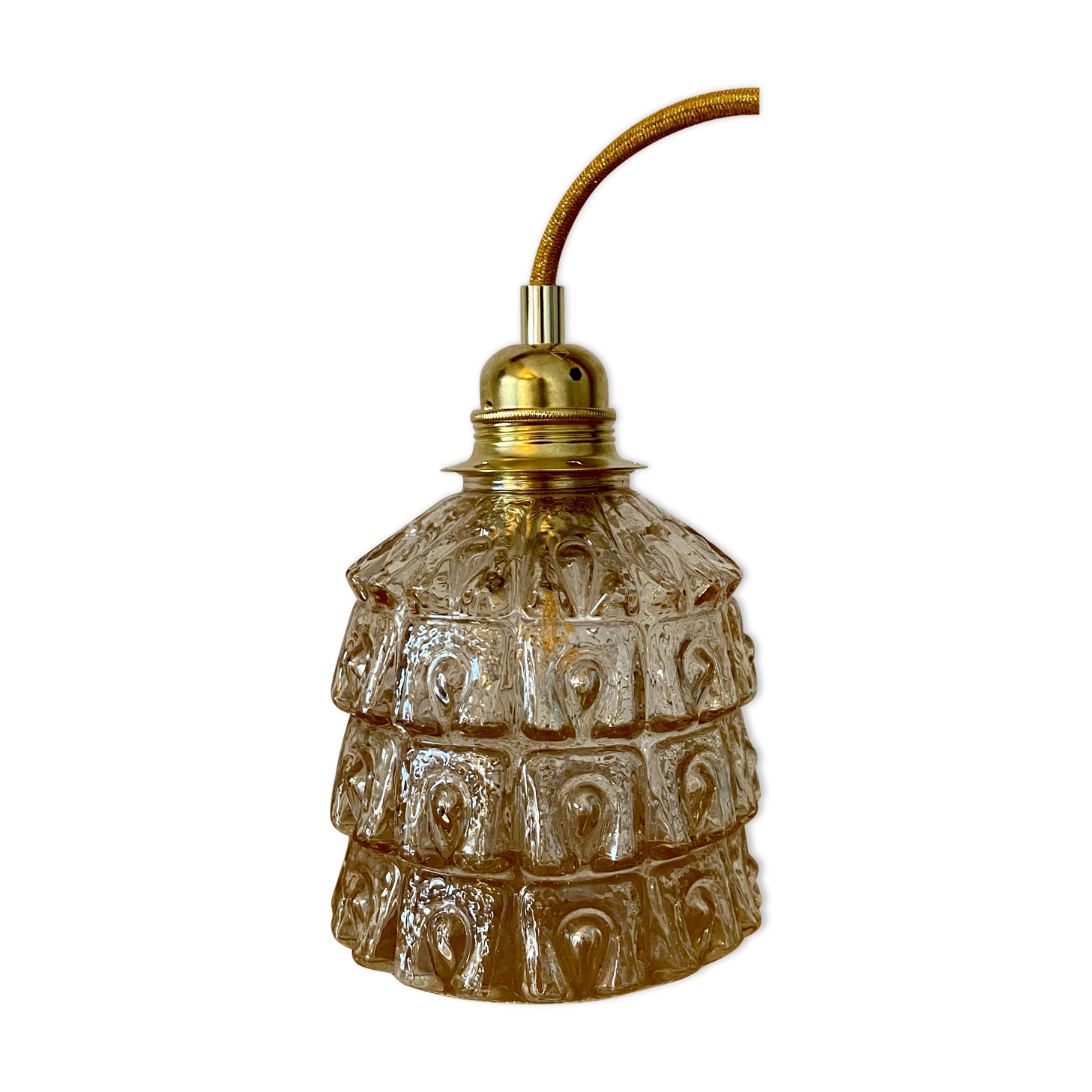 Vintage amber glass globe lamp