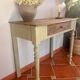 Old patinated wooden console – French country spirit, turned legs.