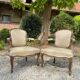 Paire de fauteuil en bois naturel de style louis xv xix eme siècle