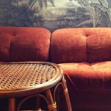 Sofa (bed) vintage Italian terracotta 70s