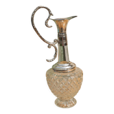 Vintage glass and metal decanter