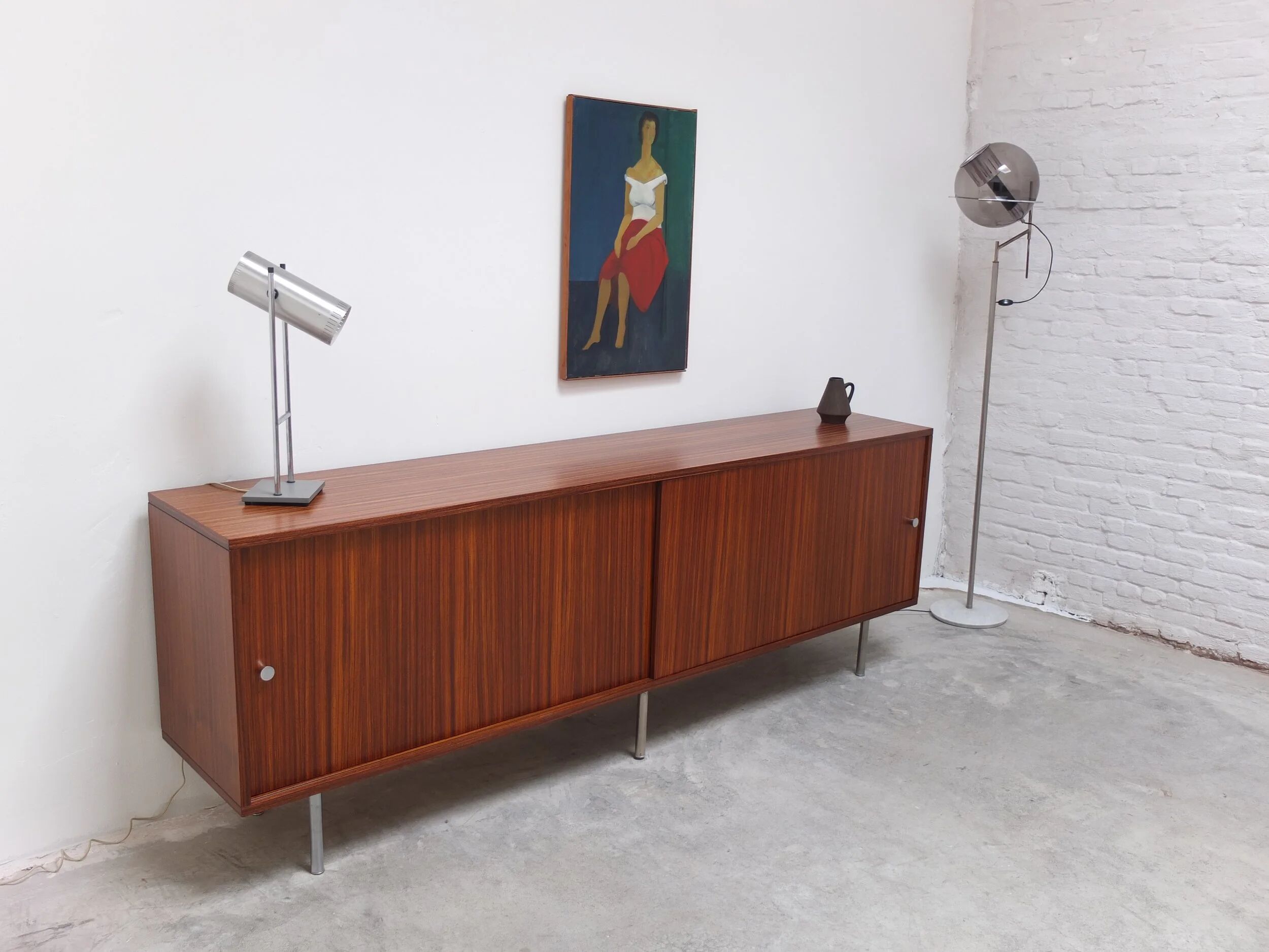 Large Zebrano sideboard by Alfred Hendrickx for Belform, 1960s
