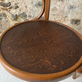 Thonet chair with bent wood, stamped.