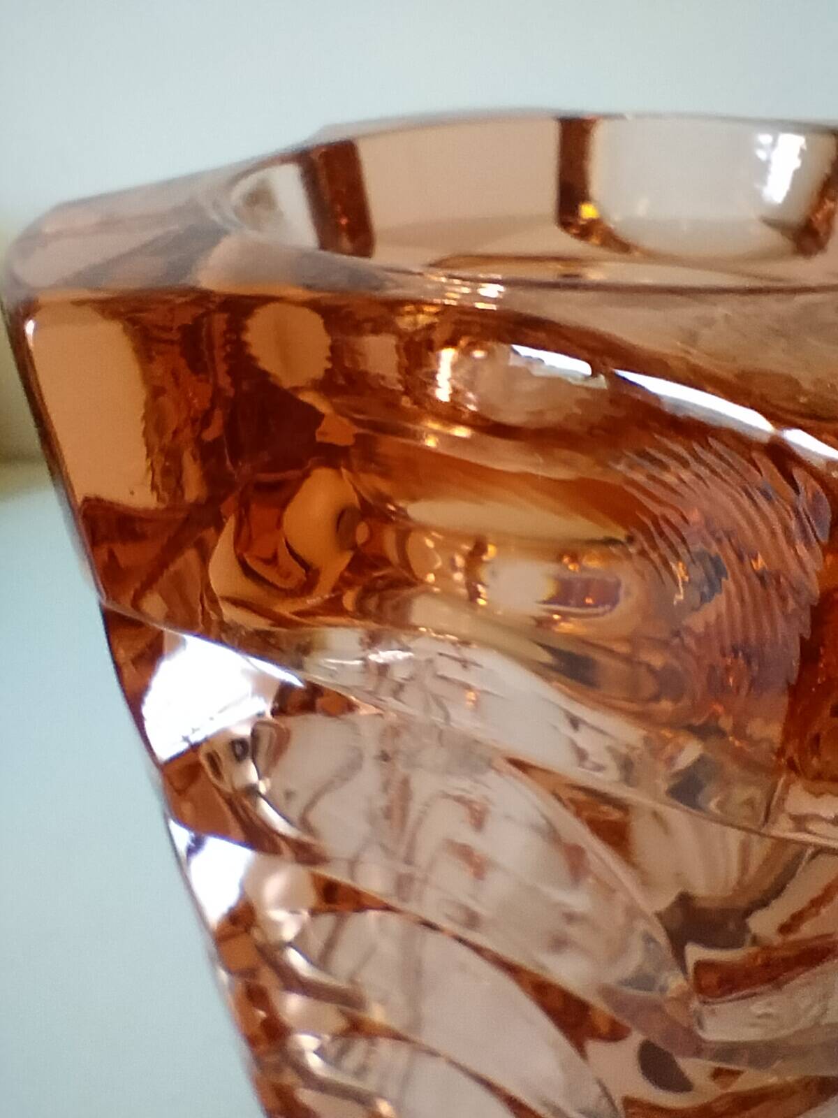 Vintage pink pressed glass vase – Windsor Rosaline model by Luminarc