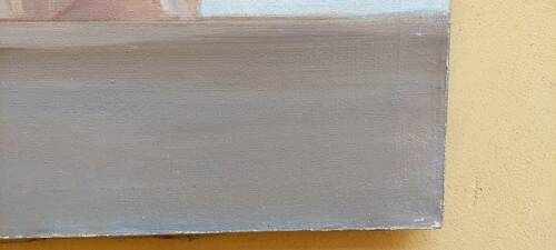 Oil painting on canvas Florence view of Santa Maria Novella early 1900