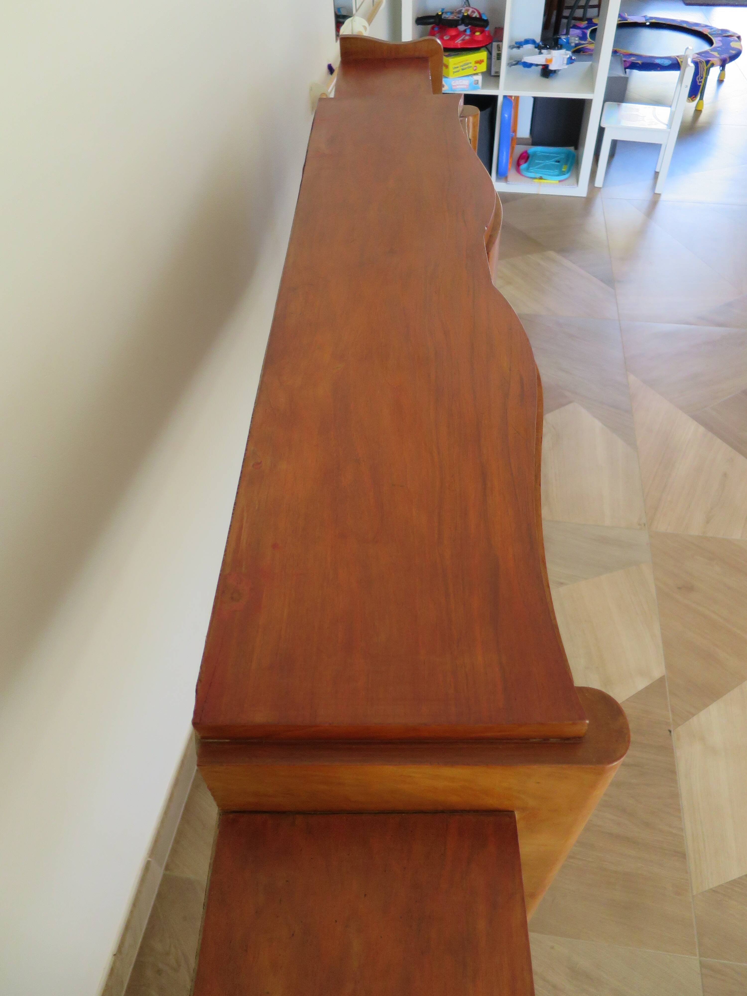 Headboard – console – sideboard – art deco – 2 doors – 2 niches in solid walnut e