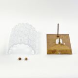 Mid-Century Scandinavian Glass & Brass Wall Light by Carl Fagerlund for Orrefors, Sweden, 1960s