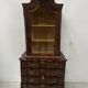 Dutch display cabinet in two parts made of marquetry wood.