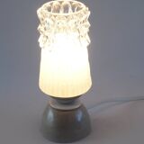 Glass and clay lamp