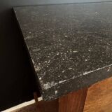 Empire style chest of drawers with 3 drawers and marble top - solid mahogany