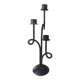 3-spoke wrought iron candle holder