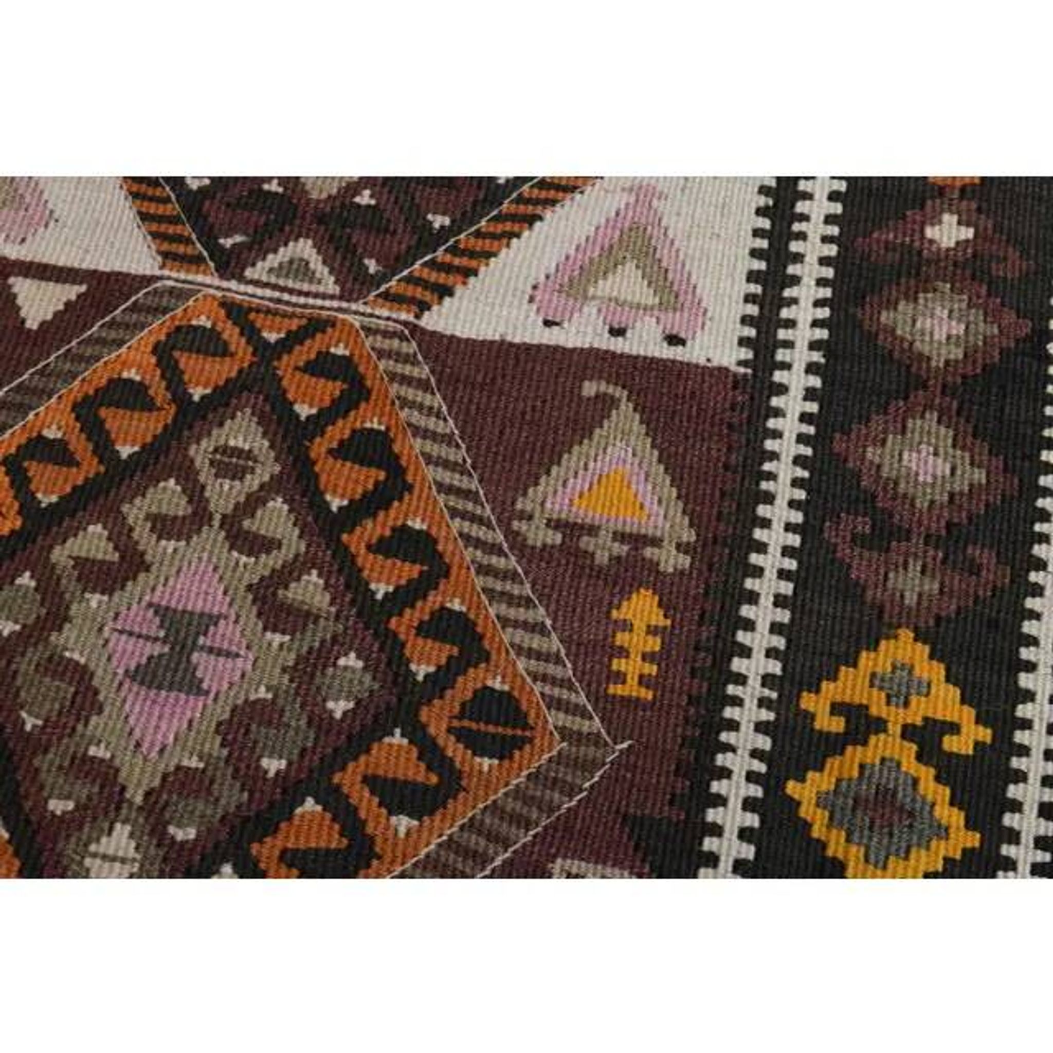 1970s Vintage Turkish Oushak Handmade Wool Cotton Brown Runner Rug 135x300