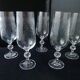 Set of 5 champagne flutes in crystalline engraved decoration and button leg