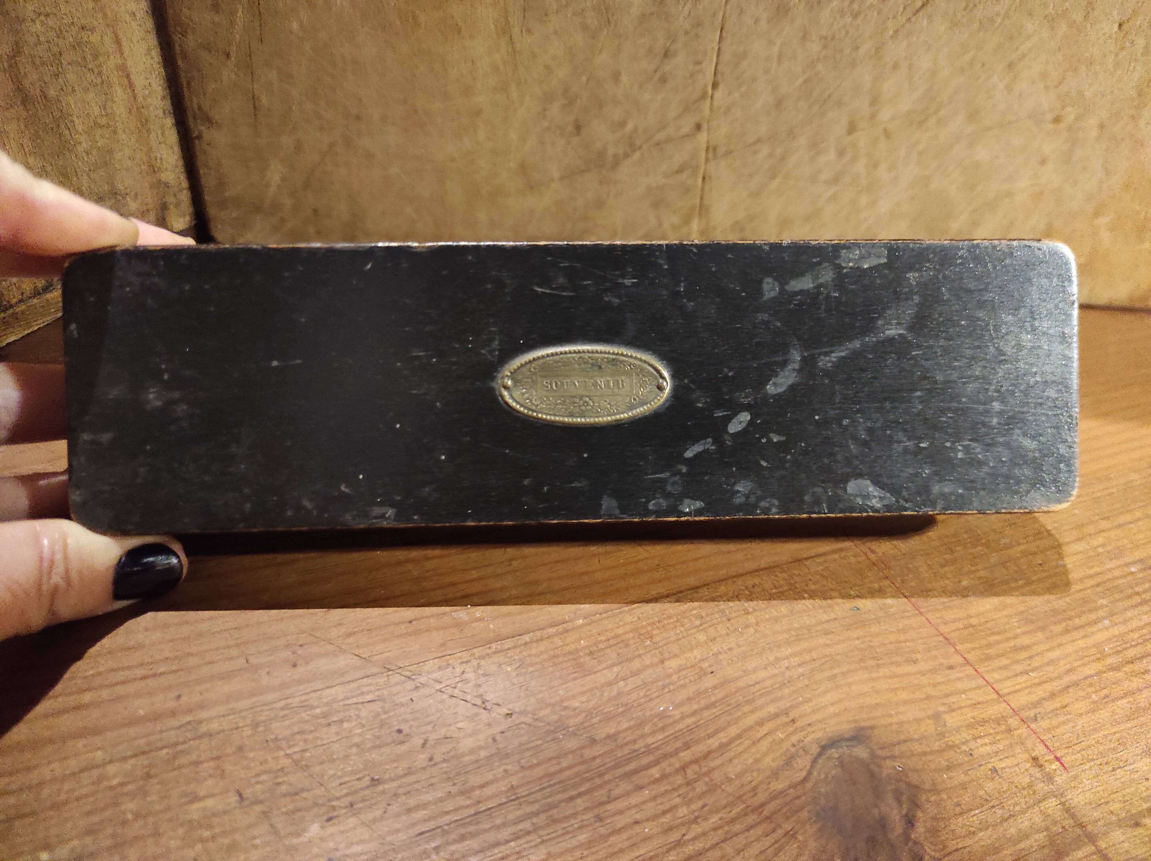 Vintage French pencil case in ebonized wood