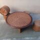 Table basse et tabourets en corde