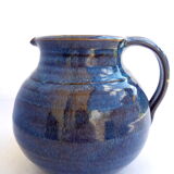 Ocean blue enamelled sandstone pitcher