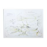 François delaroziere, le calamar à retropropulsion, 2008. original lithograph signed and numbered