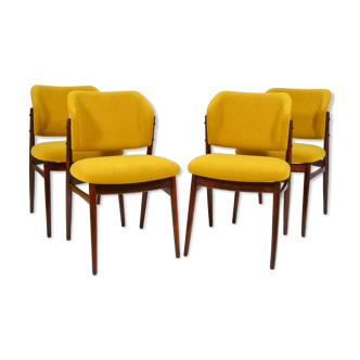 Set of four vintage chairs in yellow