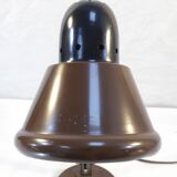 Vintage articulated desk lamp in brown metal and chrome years 60/70