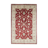 Handmade traditional red ziegler rug floral wool area rug- 124x187cm