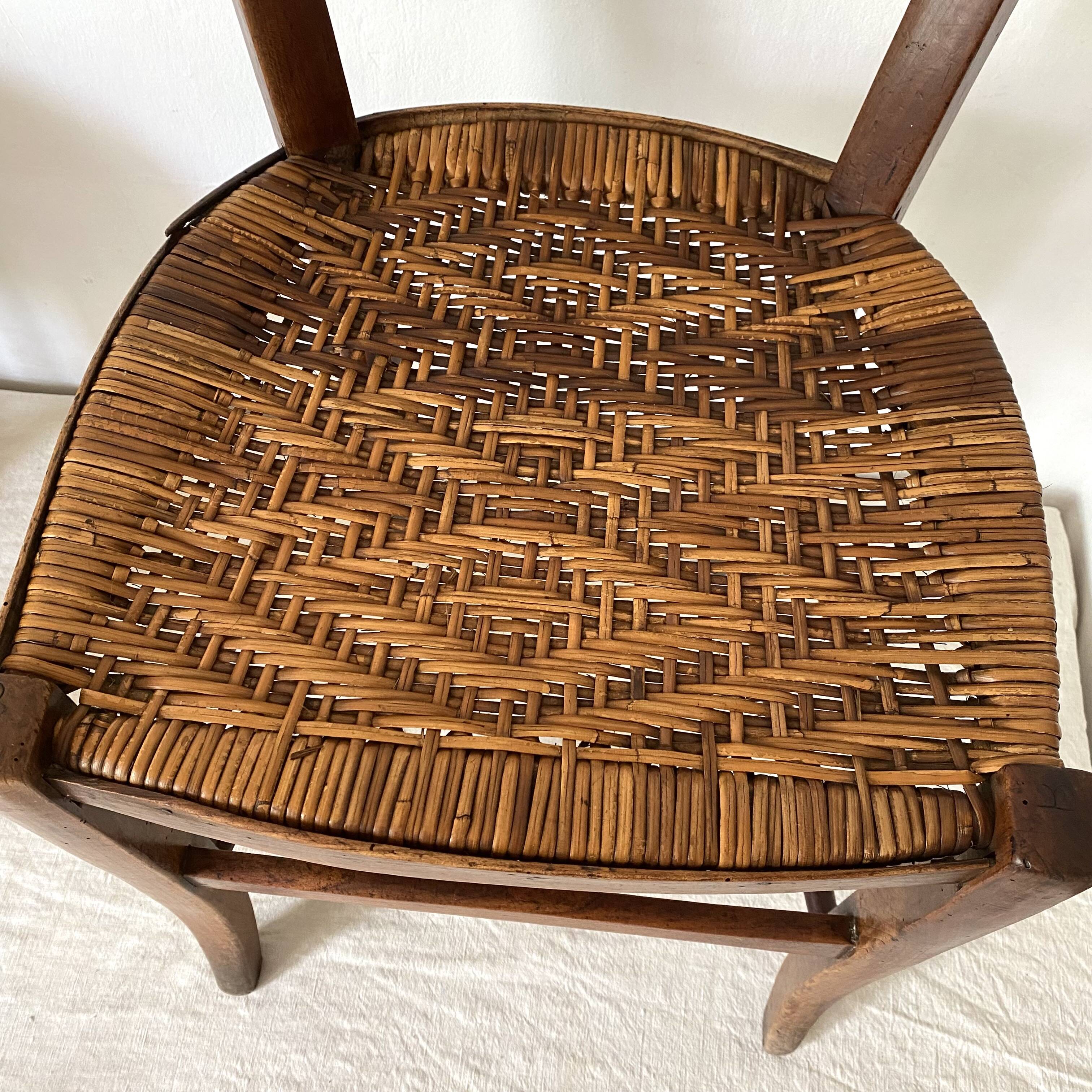 Rattan cane wooden chair